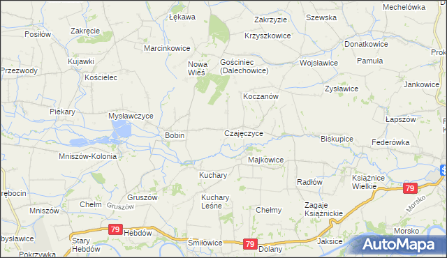 mapa Czajęczyce, Czajęczyce na mapie Targeo