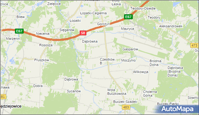 mapa Czestków B, Czestków B na mapie Targeo