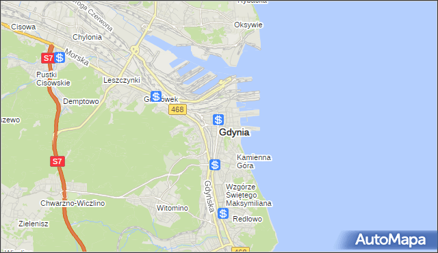 mapa Gdyni, Gdynia na mapie Targeo