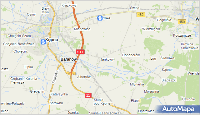 mapa Jankowy, Jankowy na mapie Targeo
