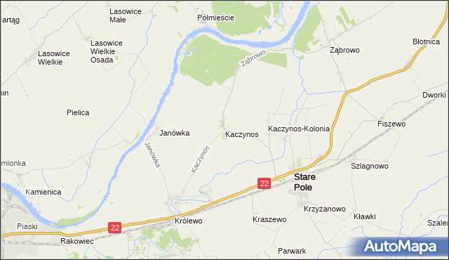 mapa Kaczynos, Kaczynos na mapie Targeo