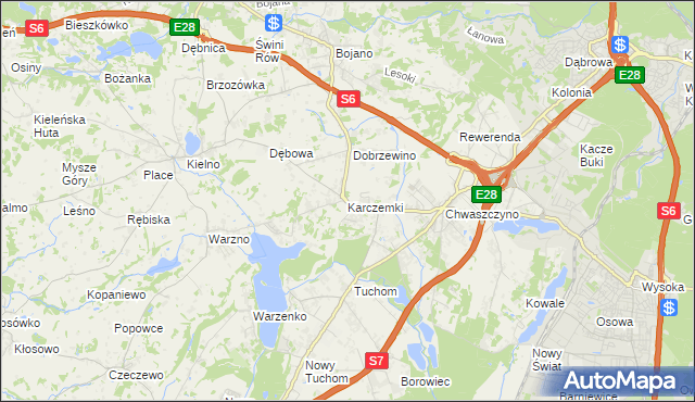 mapa Karczemki gmina Szemud, Karczemki gmina Szemud na mapie Targeo