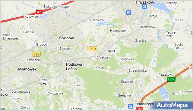 mapa Otrębusy, Otrębusy na mapie Targeo