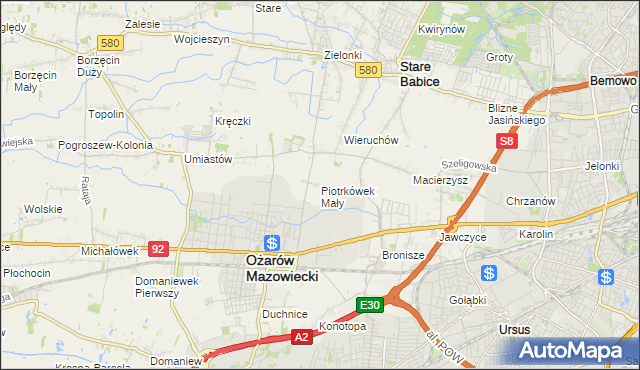 mapa Piotrkówek Mały, Piotrkówek Mały na mapie Targeo