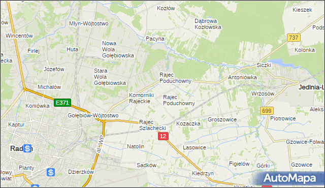 mapa Rajec Poduchowny, Rajec Poduchowny na mapie Targeo
