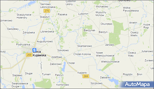 mapa Skarbanowo, Skarbanowo na mapie Targeo