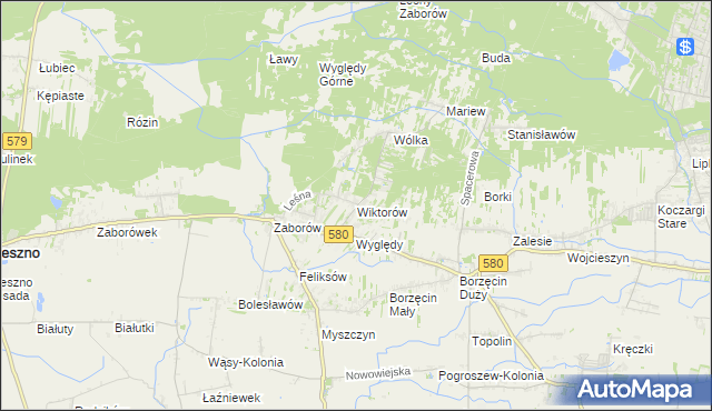 mapa Wiktorów gmina Leszno, Wiktorów gmina Leszno na mapie Targeo