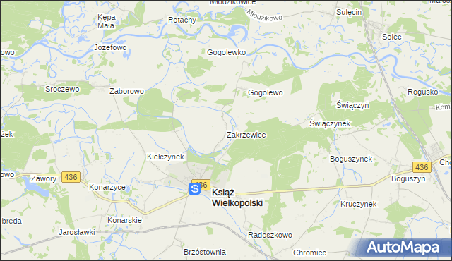 mapa Zakrzewice, Zakrzewice na mapie Targeo
