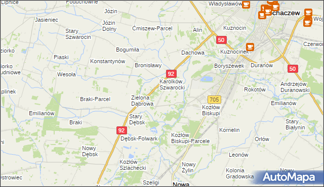 mapa Antoniew gmina Nowa Sucha, Antoniew gmina Nowa Sucha na mapie Targeo