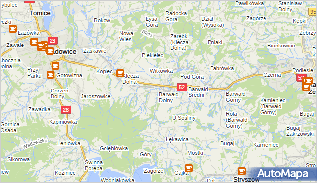 mapa Barwałd Dolny, Barwałd Dolny na mapie Targeo