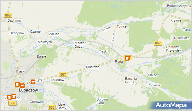 mapa Basznia Dolna, Basznia Dolna na mapie Targeo
