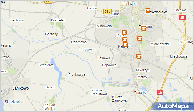 mapa Batkowo, Batkowo na mapie Targeo