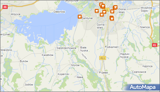 mapa Biała Nyska, Biała Nyska na mapie Targeo