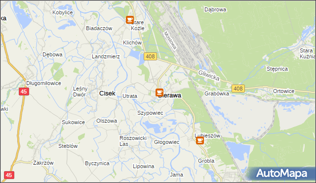 mapa Bierawa, Bierawa na mapie Targeo