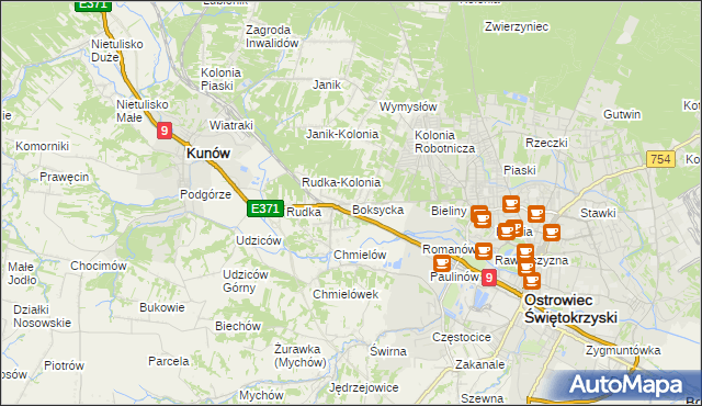 mapa Boksycka, Boksycka na mapie Targeo