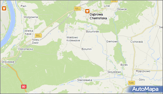 mapa Bolumin, Bolumin na mapie Targeo