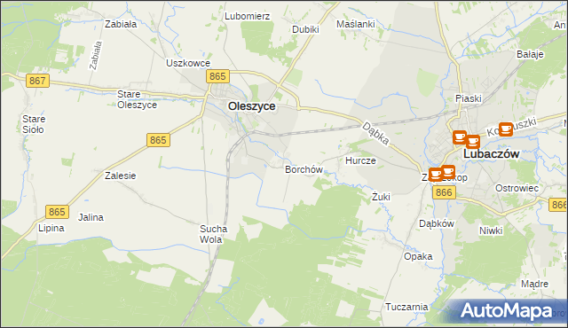 mapa Borchów, Borchów na mapie Targeo