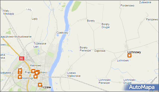 mapa Boręty Pierwsze, Boręty Pierwsze na mapie Targeo