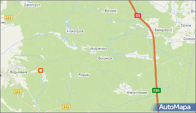 mapa Borowice gmina Stepnica, Borowice gmina Stepnica na mapie Targeo