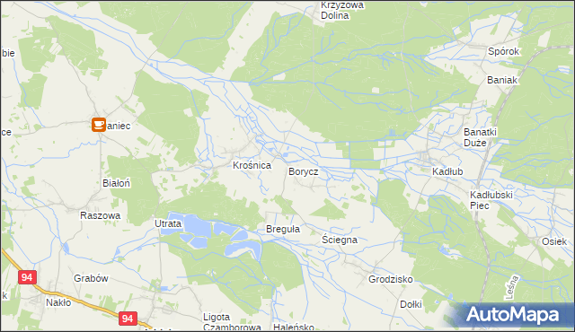 mapa Borycz, Borycz na mapie Targeo