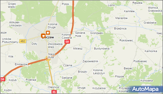 mapa Borzęckie, Borzęckie na mapie Targeo