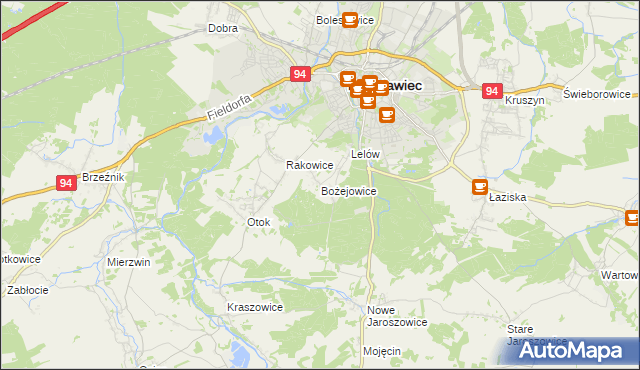 mapa Bożejowice, Bożejowice na mapie Targeo