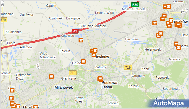 mapa Brwinów, Brwinów na mapie Targeo