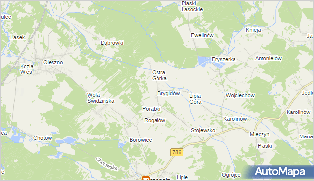 mapa Brygidów, Brygidów na mapie Targeo