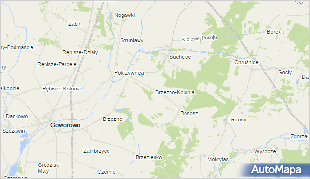 mapa Brzeźno-Kolonia, Brzeźno-Kolonia na mapie Targeo