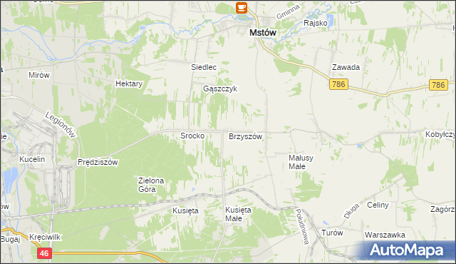 mapa Brzyszów, Brzyszów na mapie Targeo