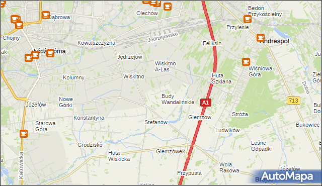 mapa Budy Wandalińskie, Budy Wandalińskie na mapie Targeo