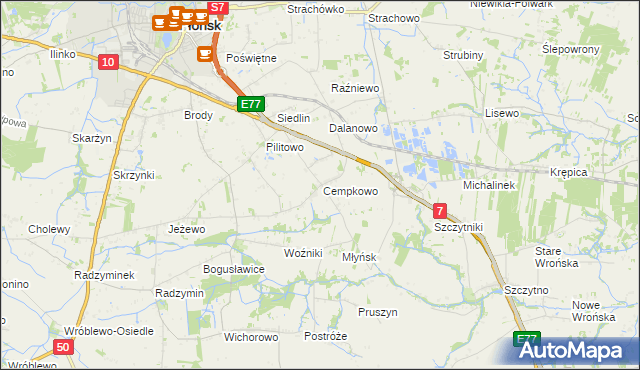 mapa Cempkowo, Cempkowo na mapie Targeo