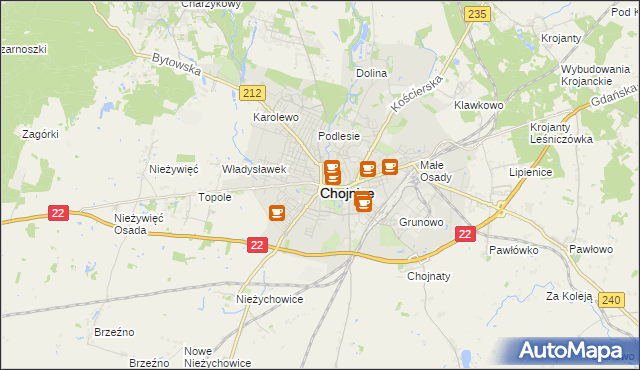 mapa Chojnic, Chojnice na mapie Targeo