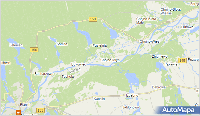 mapa Chojno-Młyn, Chojno-Młyn na mapie Targeo