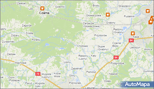 mapa Chotowa, Chotowa na mapie Targeo