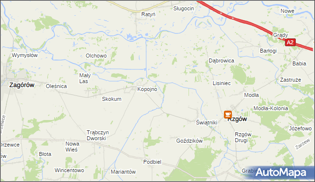 mapa Chruściki, Chruściki na mapie Targeo
