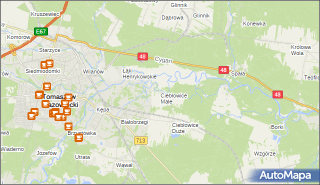 mapa Ciebłowice Małe, Ciebłowice Małe na mapie Targeo