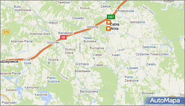 mapa Ciepłe A, Ciepłe A na mapie Targeo