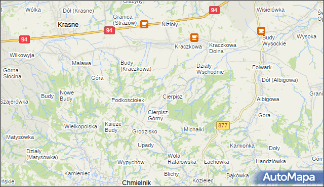 mapa Cierpisz gmina Łańcut, Cierpisz gmina Łańcut na mapie Targeo