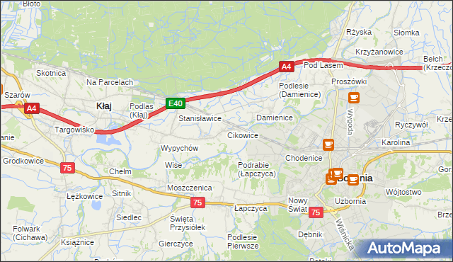 mapa Cikowice, Cikowice na mapie Targeo
