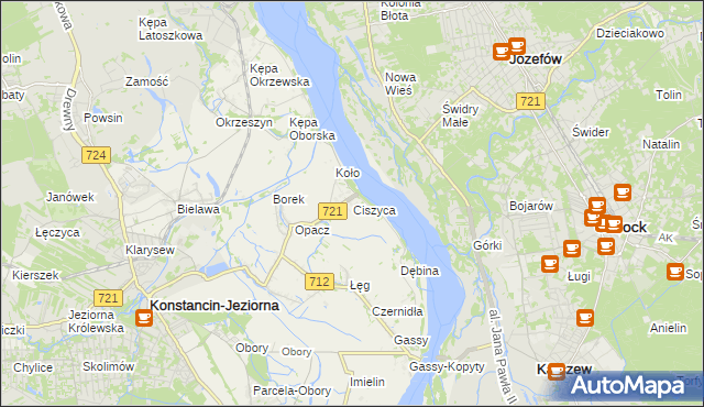 mapa Ciszyca gmina Konstancin-Jeziorna, Ciszyca gmina Konstancin-Jeziorna na mapie Targeo