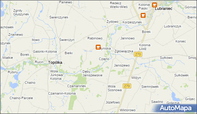 mapa Czajno, Czajno na mapie Targeo