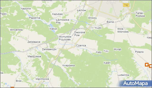 mapa Czarnca, Czarnca na mapie Targeo