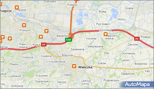 mapa Czarnochowice, Czarnochowice na mapie Targeo