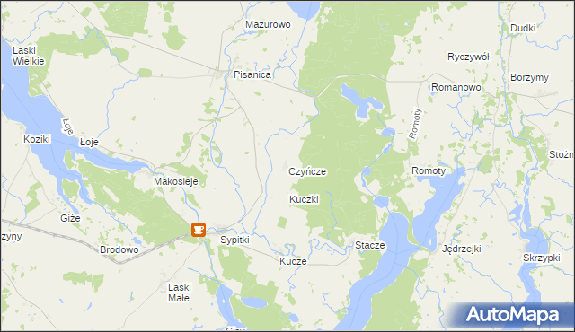 mapa Czyńcze, Czyńcze na mapie Targeo