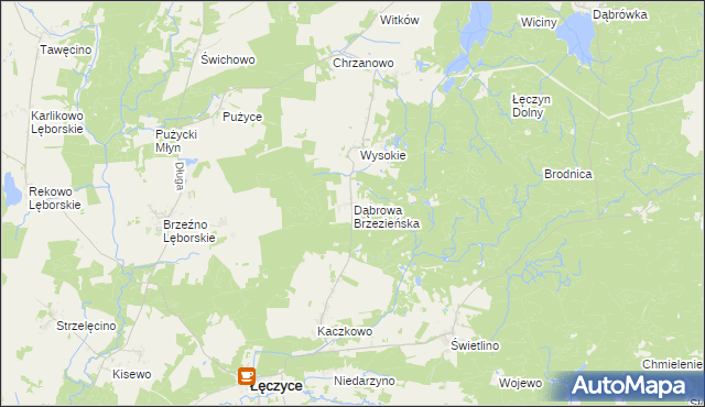 mapa Dąbrowa Brzezieńska, Dąbrowa Brzezieńska na mapie Targeo