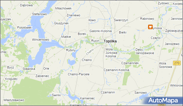 mapa Dębianki gmina Topólka, Dębianki gmina Topólka na mapie Targeo