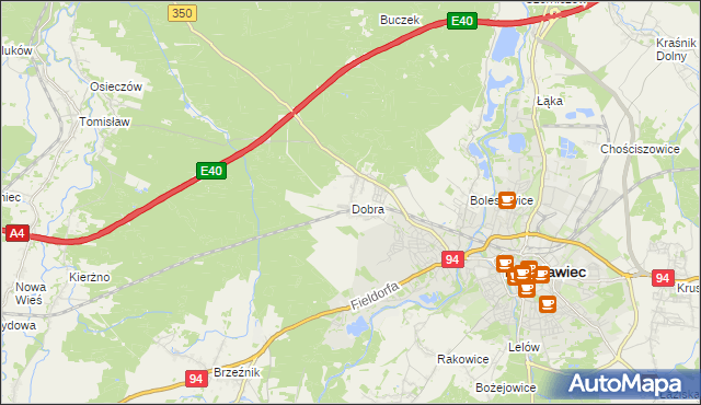 mapa Dobra gmina Bolesławiec, Dobra gmina Bolesławiec na mapie Targeo