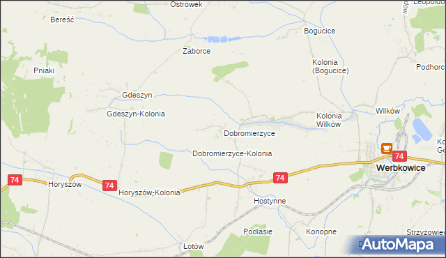 mapa Dobromierzyce, Dobromierzyce na mapie Targeo
