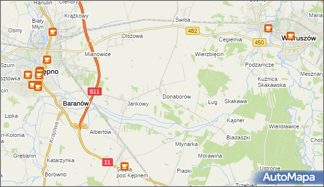 mapa Donaborów, Donaborów na mapie Targeo